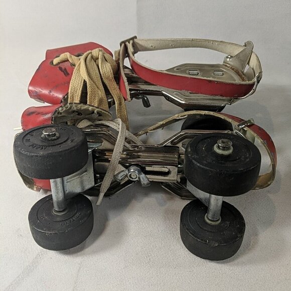 Mothercare Vintage Roller Skates Kids 8-4 Made in Britain Rollschuhe 25-37 Red - Picture 9 of 14